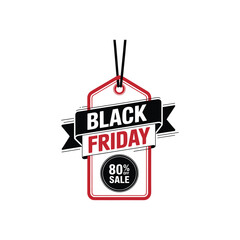 Black Friday Sale Tag Design – 80% Discount Label for Shopping and Promotions