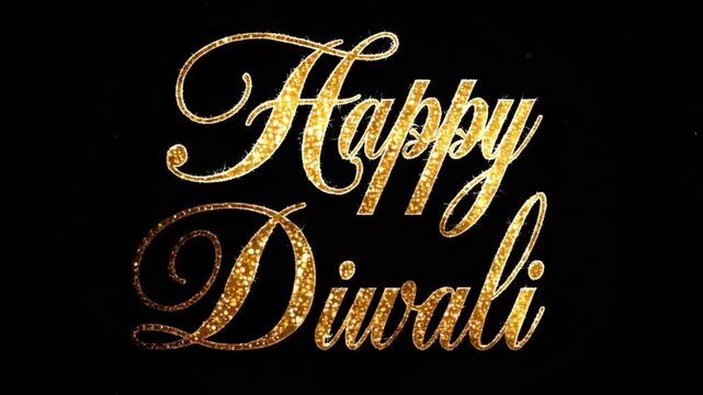 Golden Happy Diwali: A glistening message conveys wishes for a joyous Diwali, with elegant golden script against a backdrop.