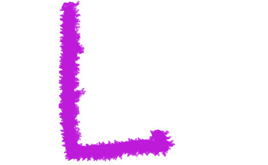 Vibrant neon purple letter l abstract brush stroke shape graphic design element Cloud, fog, Alfabet
