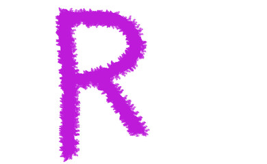 Bold letter r neon effect bright purple font symbol graphic design alphabet element artistic digital art Cloud, fog, Alfabet