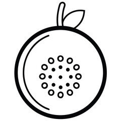 passion fruit vector line art icon