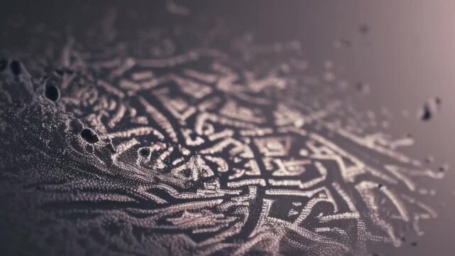 Intricate Cityscape Erosion: An abstract aerial view of a city undergoing erosion, with the land's structures slowly breaking down, revealing intricate patterns and textures.