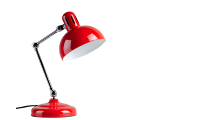 Red desk lamp clean white background
