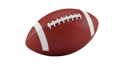 Isolated Football sports object, red leather ball with white stripes, professional game equipment