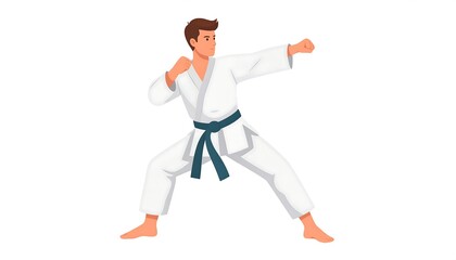 Karateka in fighting stance