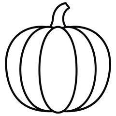 pumpkin slice vector line art icon