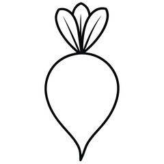 radish vector line art icon