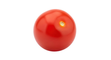 Isolated single perfect red ripe cherry tomato ready to eat in the kitchen, studio shot