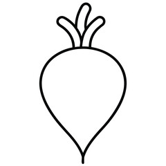 root vegetable vector line art icon