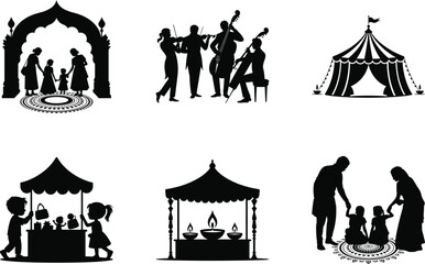 Diwali Carnival and Fair Event Vector Bundle