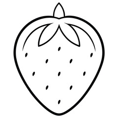 strawberry slice vector line art icon