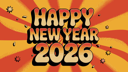 happy new year 2026 typography, happy new year 2026 calligraphy, happy new year 2026 