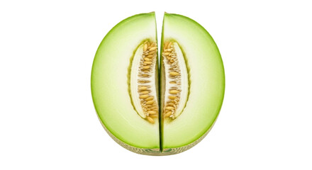 Isolated cantaloupe halves show healthy food choice, vibrant color, and natural sweetness