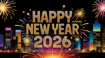 happy new year 2026 typography, happy new year 2026 calligraphy, happy new year 2026 