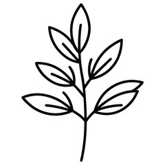 thyme vector line art icon