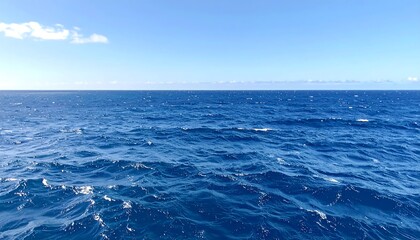 Vast blue ocean under a clear sky