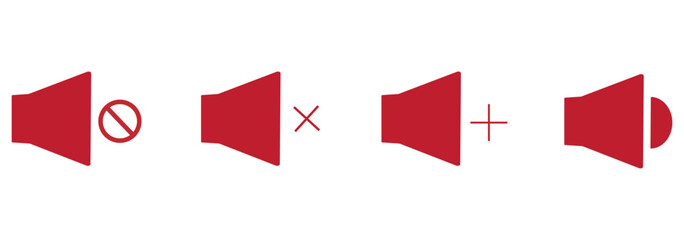 sound on off icons vector in line style . sound volume and mute icon. Volume allow and volume prohibit icon set. Sound and Mute. Volume icon set