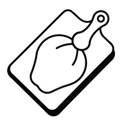 vegetable cutting board vector line art icon