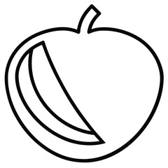 vegetable slice  vector line art icon