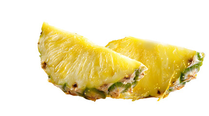 Pineapple slices exploding in juice splash, on transparent background