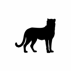 Obraz premium Silhouette of a majestic panther standing proudly as a scalable vector illustration