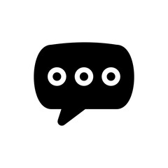 Minimalist Black Speech Bubble with Ellipsis Icon