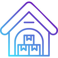 Obraz premium Gradient Outline Warehouse Icon