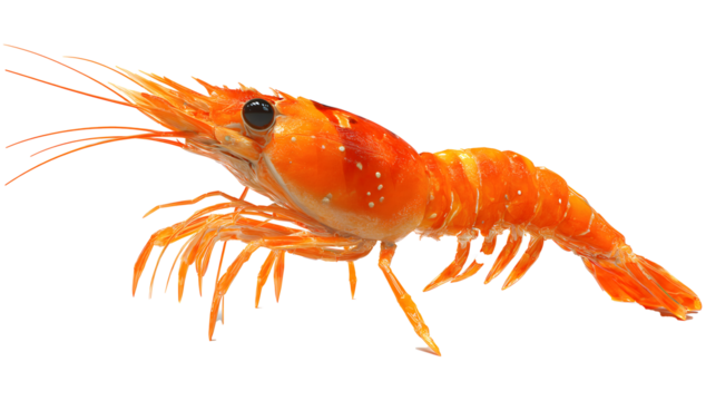 Illustration of a red shrimp on a white background . - Powered by Adobe