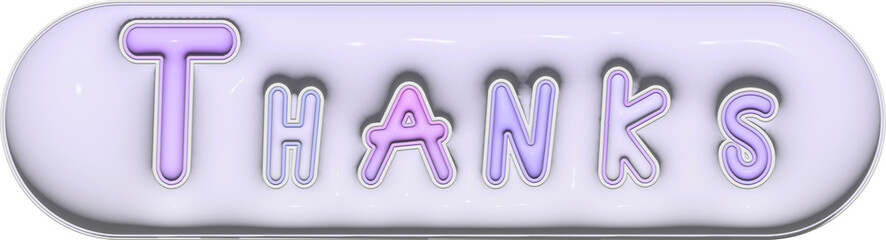 3d cute pastel thanks