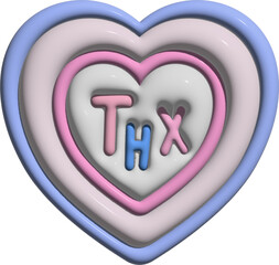 3d cute colorful thx in heart