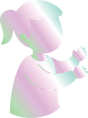 Pastel Gradient Girl With Hands Out