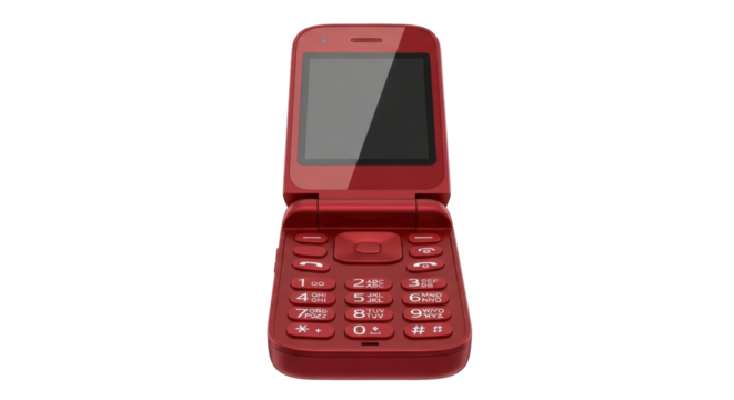 Isolated Retro flip phone, cell communication device, portable and compact technology object