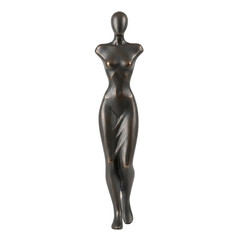 Modern bronze sculpture of a slender female figure
