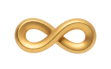 Golden infinity symbol representing eternity and love