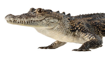 Fototapeta premium Scary crocodile isolated on png background