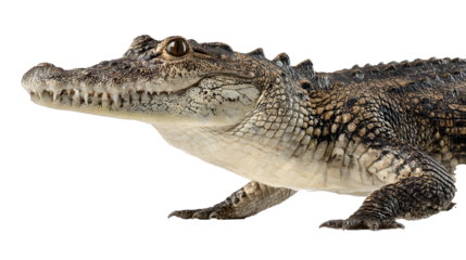 Scary crocodile isolated on png background