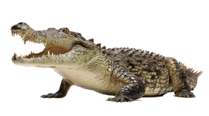 Scary crocodile isolated on png background