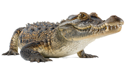 Fototapeta premium Scary crocodile isolated on png background