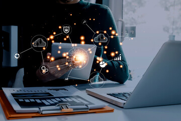 Digital transformation technology strategy, IoT, internet of things. transformation of ideas and the adoption of technology in business in the digital age, enhancing global business capabilities. Ai