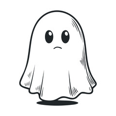 Cute ghost character suitable for Halloween decorations or crafts