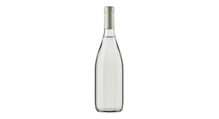 Isolated stylish glass bottle, empty and without label, for wine or other liquids, drink
