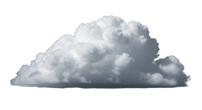Isolated cumulus cloud image for design, weather concept, atmosphere, or climate theme