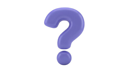 Isolated Lilac Question Mark Symbol Design for Asking, Answering, Curiosity and Interrogation