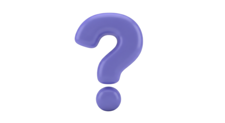 Isolated Lilac Question Mark Symbol Design for Asking, Answering, Curiosity and Interrogation