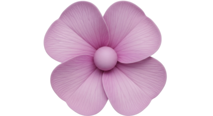 Isolated decorative flower bloom with soft mauve petals in a perfect botanical shape