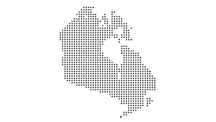 Halftone Canada map with dot pattern, global geography elements, digital simple travel infographics. Vector isolated concept