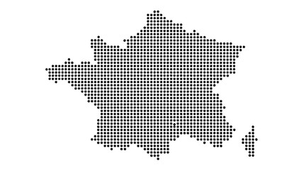 Obraz premium Halftone France map with dot pattern, global geography elements, digital simple travel infographics. Vector isolated concept