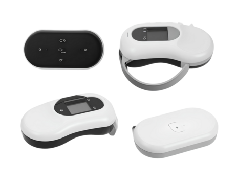Dual digital pill sensor collection isolated on transparent background.