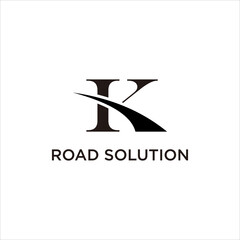 K Letter Path Logo Modern Road and Journey Symbol Vector Design Creative Brand Concept Transportation Route Technology Identity Template