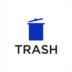 Eco Trash Bin Logo Design Vector Icon for Recycling Waste and Environmental Protection Concept Illustration